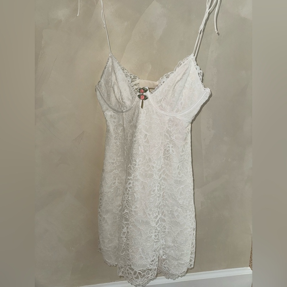 For Love And Lemons White Lace Chemise